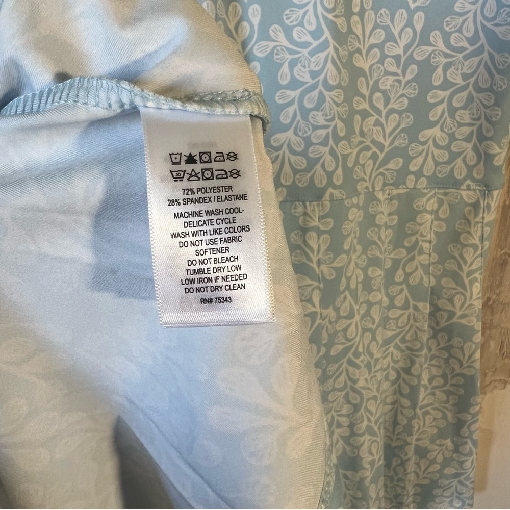 NWT Sigrid Olsen Golf & Tennis Blue & White Pleated Athletic Dress Size L - Picture 5 of 6
